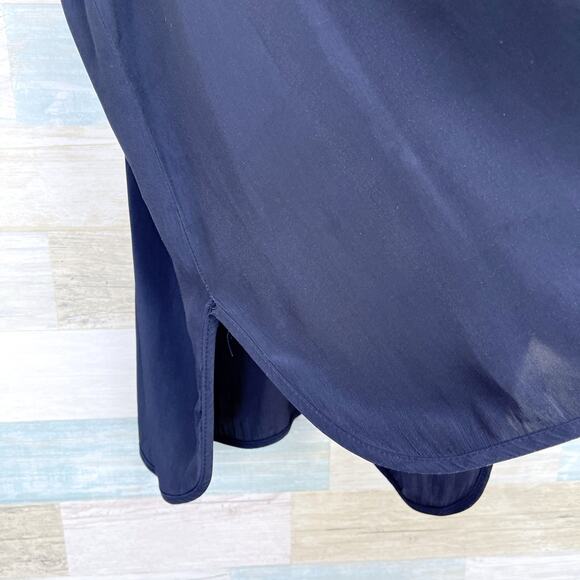 Lola & Sophie Longline Scoop Neck Silky Tank Top Navy Blue Womens Small - Picture 3 of 6